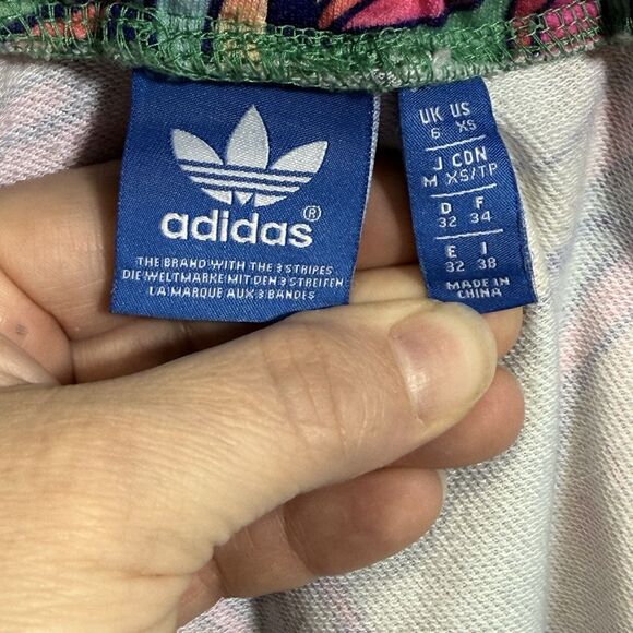 Adidas x Farm Rio Banana Floral Flared Mini Skater Skirt Pocket Colorful Size XS - Picture 7 of 9